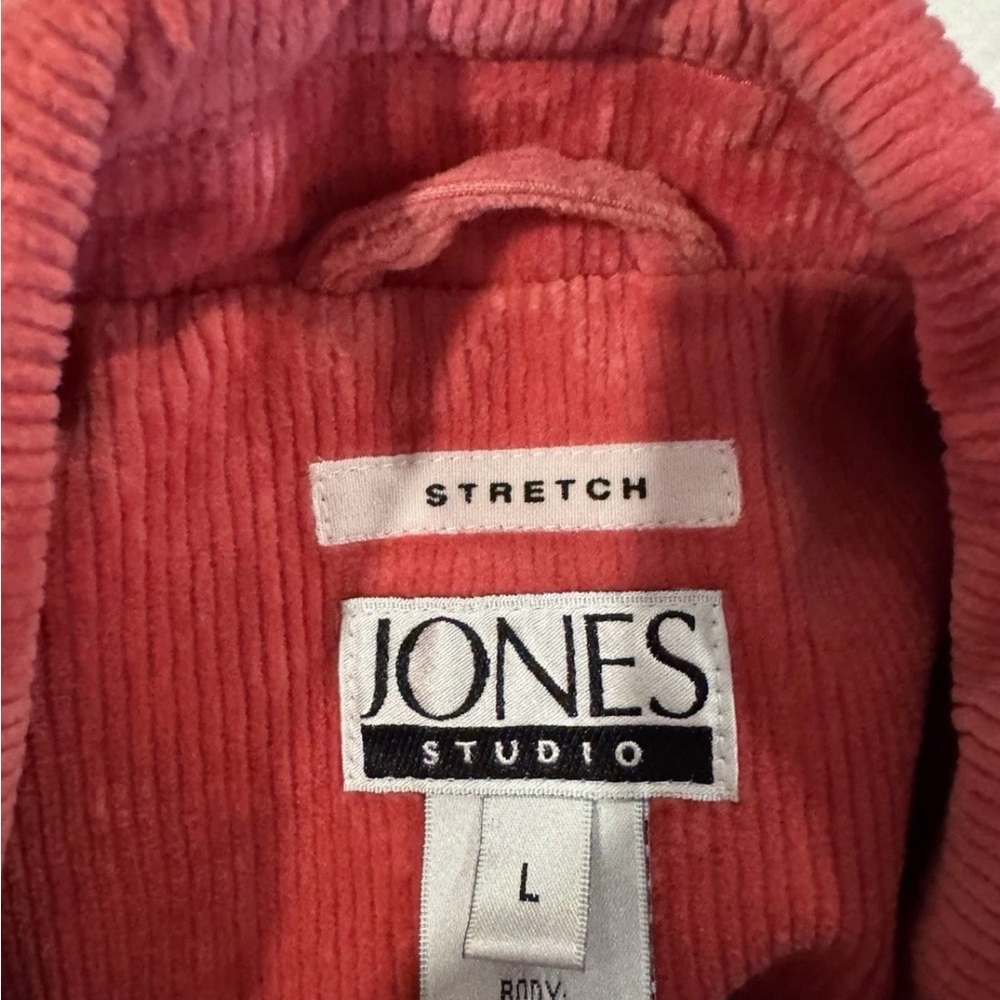 Jones Studio Pink Corduroy Barn Jacket L Mid Length Fall Barn Coat - Picture 11 of 13